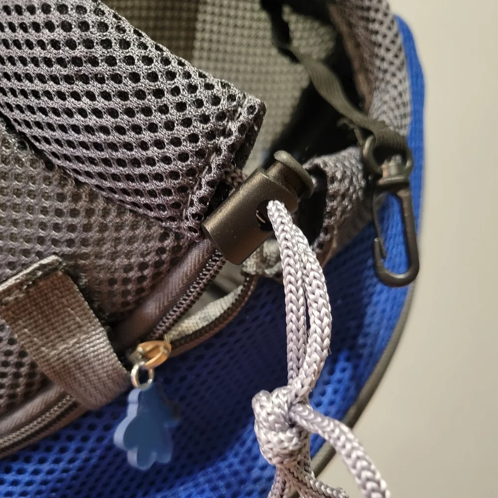 Pet mesh crossbody knapsack travel bag